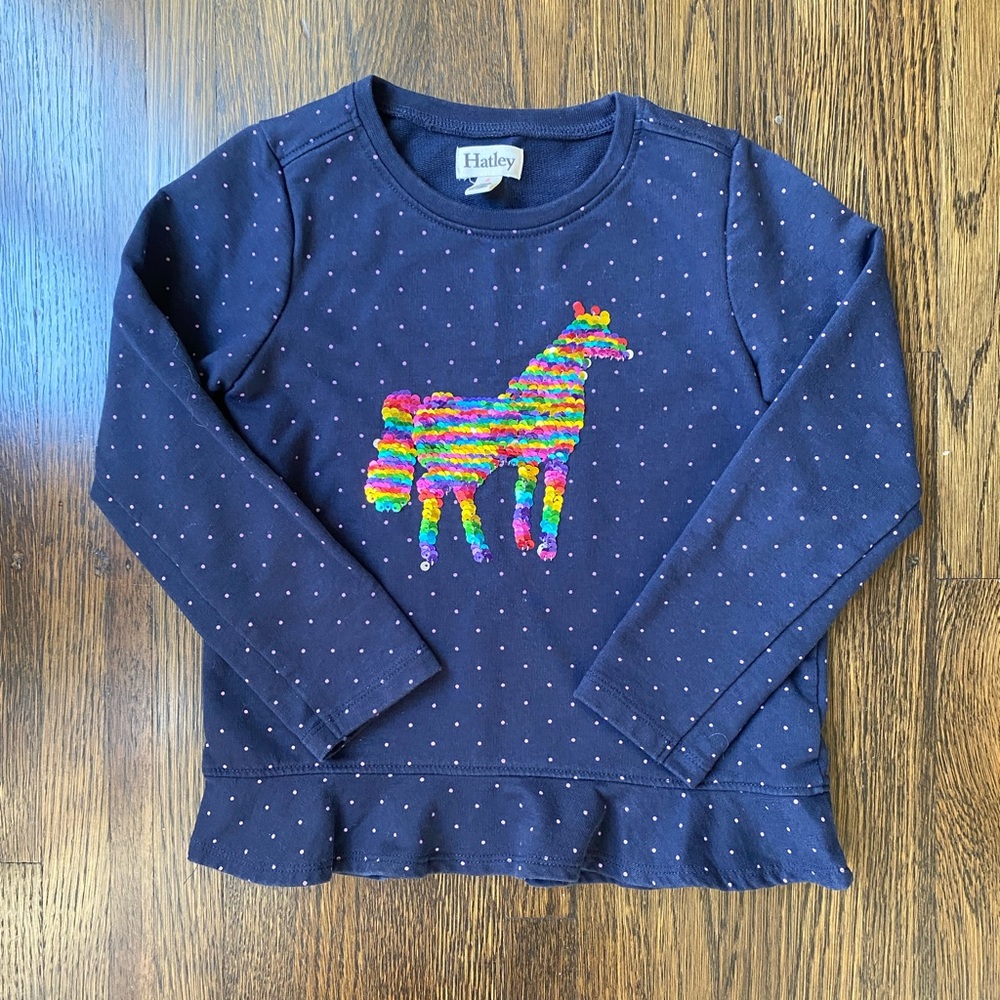 Girl’s Hatley Unicorn Sequin sweater size 5